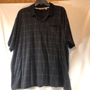 GEORGE men’s black/white/blue patterned short sleeve polo shirt XL 46–48